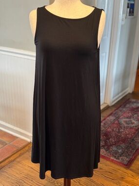 Eileen Fisher Sleeveless Black  - Classic A-Line knit dress